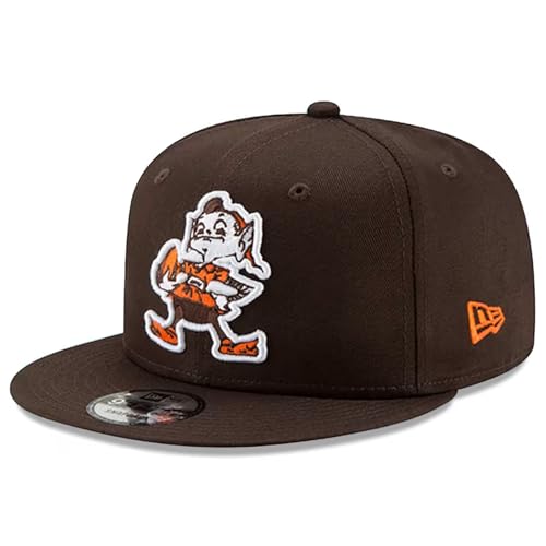 New Era Unisex-Adult NFL 9FIFTY Historic Legacy Throwback Logo Adjustable Snapback Hat Cap One Size Fits All (US Alpha One Size Brown Cleveland Browns)