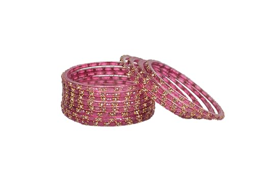 Image of Swara Creations Glass Bangles set for Women | Zirconwork Golden Raindrops Bangles Collection | Ethnic, Festive & Special Occassions(12Pcs)(SKU287)