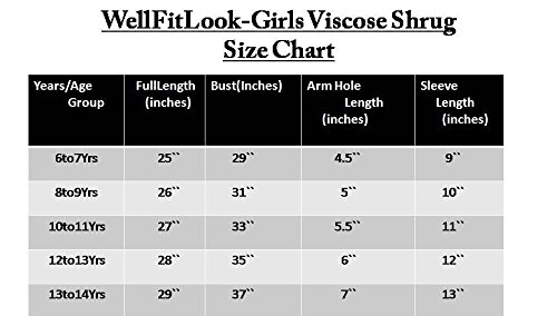 WellFitLook Girls' Shrug (Pack of 2)(WFLKS-P2-Black-White White 13-14 Years) 4