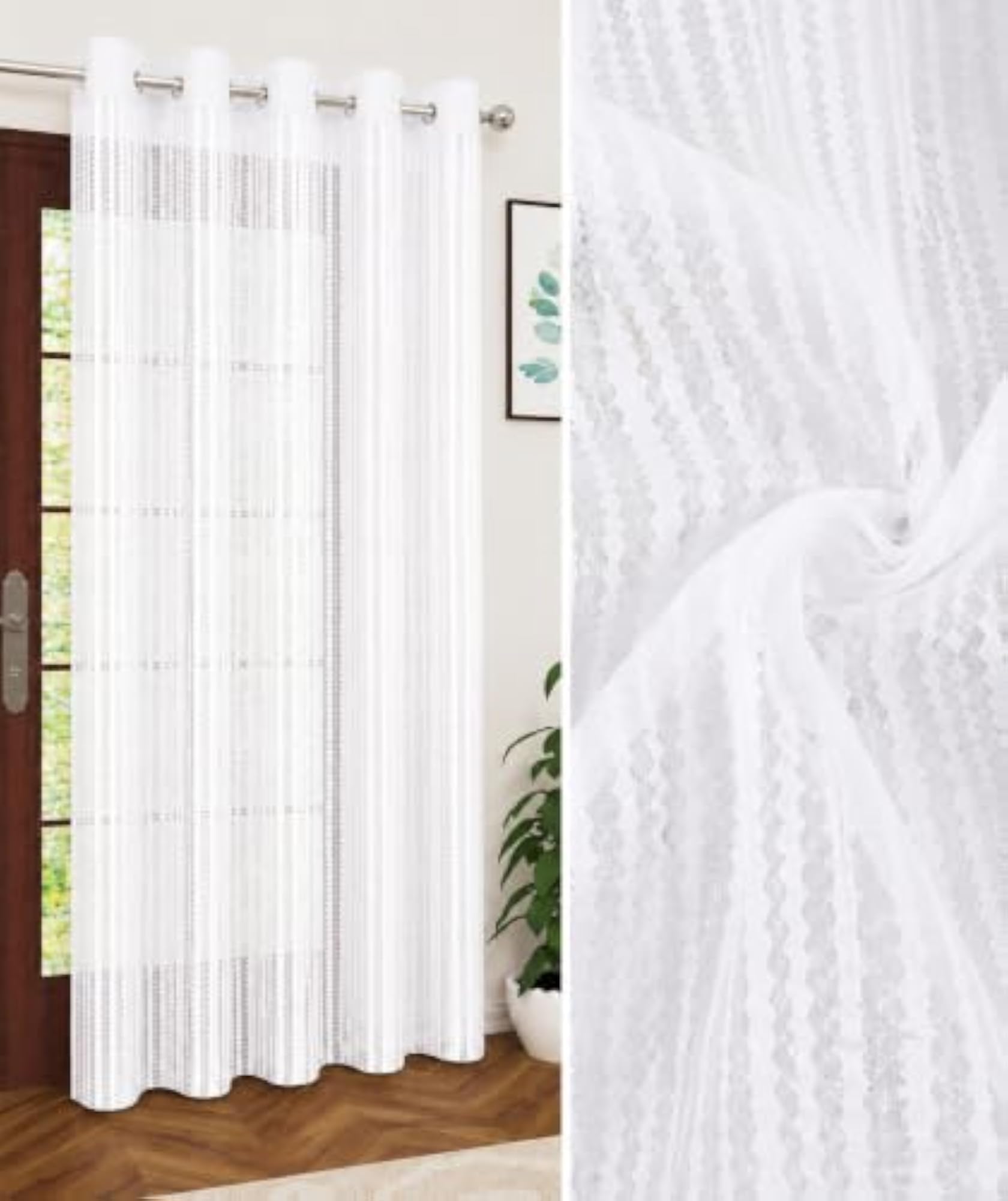Tissue Net Curtain for Door, 7 Feet, Elegant Design