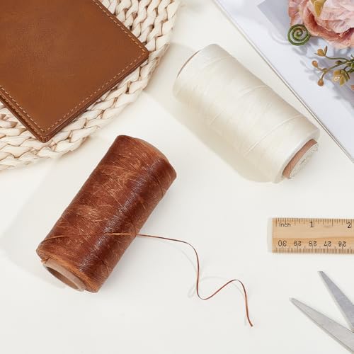 Hilos encerados para costura de cuero 2 colores 0.8 mm 568.7 yd miniatura 4