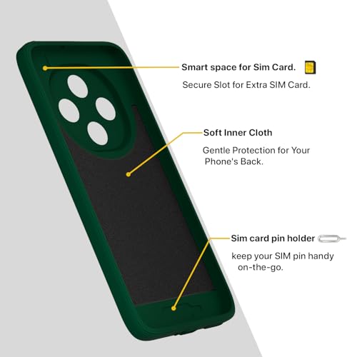 Image of Pikkme Back Cover for Oppo F31 Pro 5G Soft Matte Silicone Mag-Safe Design (Mag-Safe Not Support) Camera Protection | Slim Fit Bumper Cover (Green)