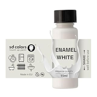 sd colors touch up paint ENAMEL WHITE TOUCH UP PAINT 8ml Quick Drying Compatible with Kitchen Appliances, Bathroom, Shower, Sink, Metal, Radiator, Fridge