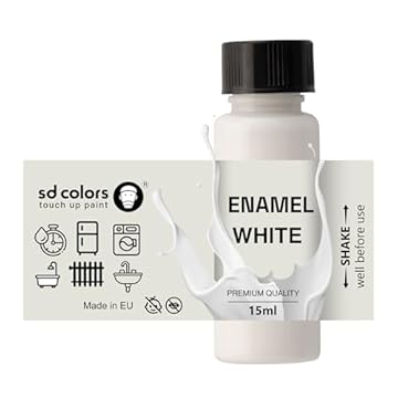 sd colors touch up paint ENAMEL WHITE TOUCH UP PAINT 8ml Quick Drying Compatible with Kitchen Appliances, Bathroom, Shower, Sink, Metal, Radiator, Fridge