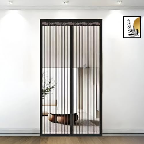 Image of Twolight Polyester Magnetic Mosquito Net for Door | Mosquito Curtain for All Door Types | Auto-Closing Insect Screen to Keep Mosquito Out (Black, Size-210 x 100 Cms)