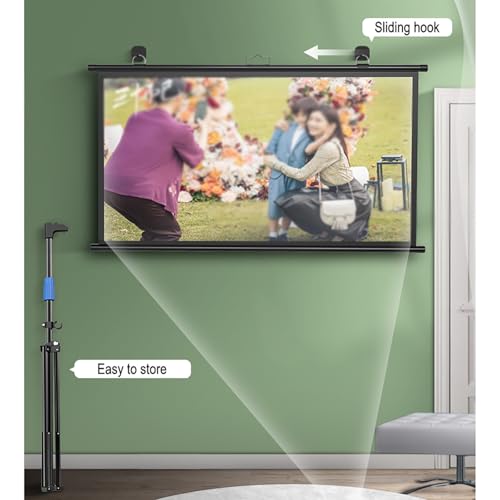 Pantalla de Proyector Portátil con Soporte, 4:3/16:9, Pantalla de Proyección HD 4K para Películas, Pantalla de Trípode Portátil Blanca Mate con Bolsa de Transporte para Escuela, Teatro, Cine, Hogar (4:3 60in) miniatura 3