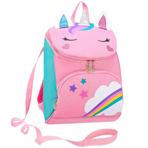 saerryor Mochila escolar de unicornio para niñas, mochila de jardín de infantes, bonita bolsa de unicornio con correa para el pecho, mochila para niños pequeños, mochila preescolar para niños de 3 a 6