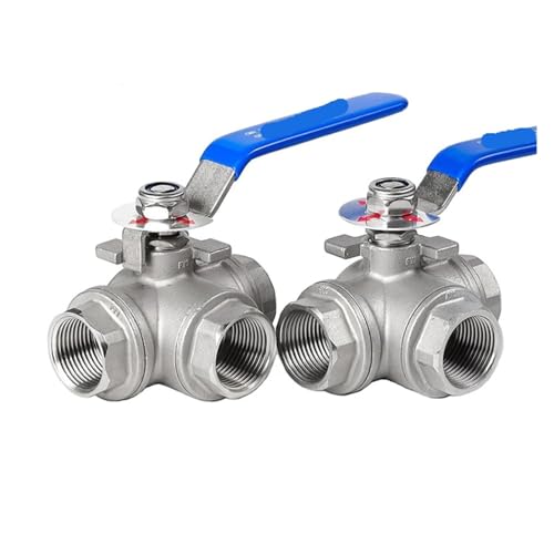 Vanne à bille à trois voies type L pour filetage interne inox 1/4 - 2