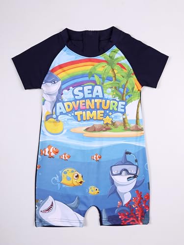 Image of KiddoPanti Boys & Girls Half Sleeve Mid Thigh Length Swim Suit