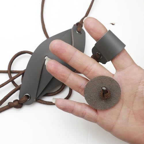 One Outfit Shepherd Sling Handmade Leather Throwing Old-Fashioned Slingshot Rock Sling Dog Ball Launcher Dog Toy Ball Launcher (One Outfit) - Thumbnail 6