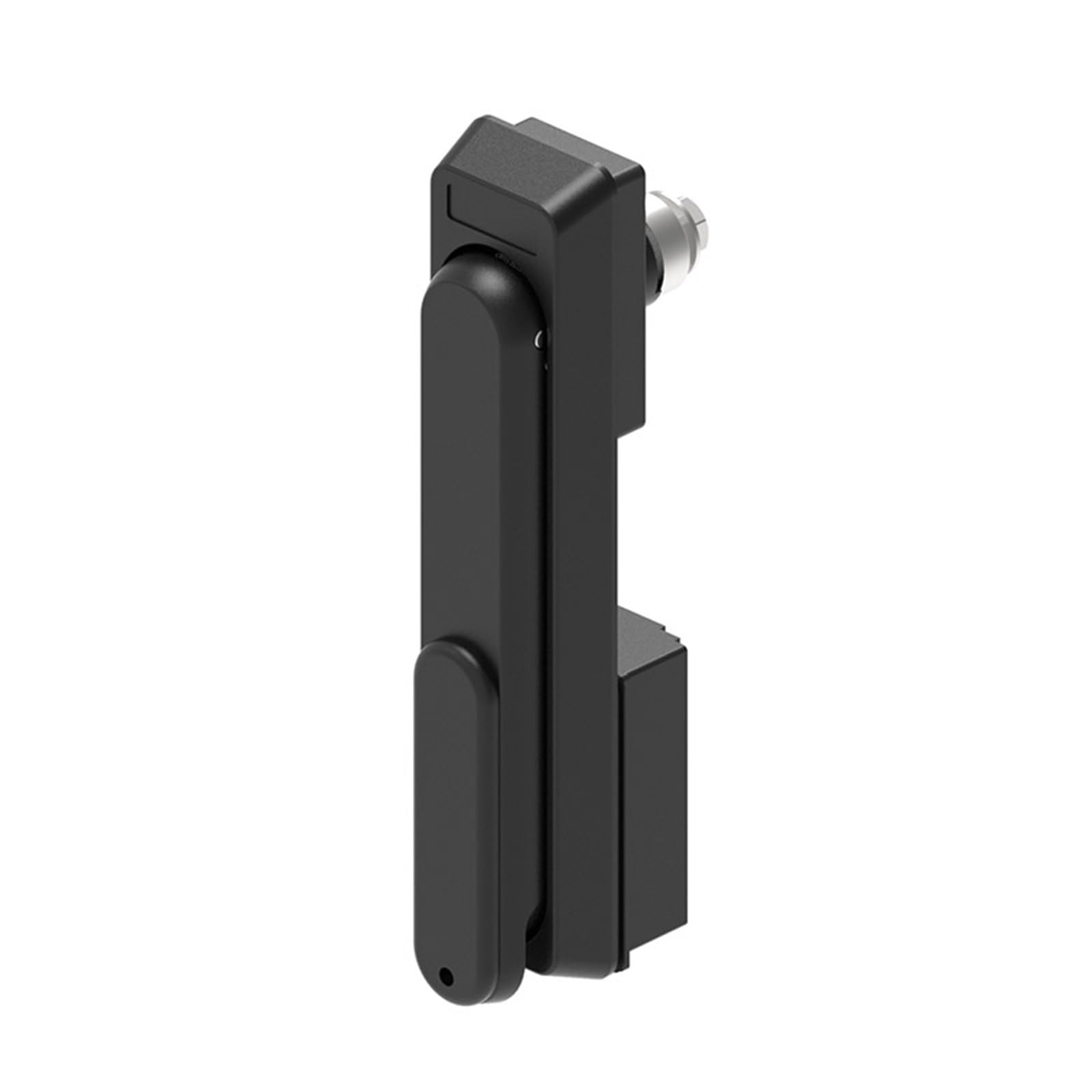 Serrure de porte électrique MS847 noire avec poignée pivotante pour armoire de panneau
