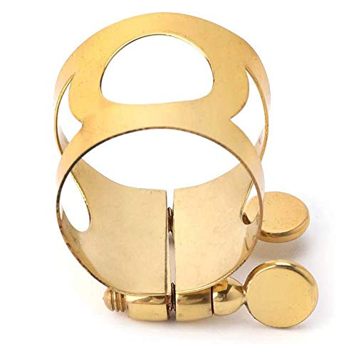 Jiayouy Alto Sax Mouthpiece Ligature Double Screws Ligature Brass thumb #5