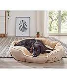 Dehner Lieblinge Hundebett und Katzenbett Sammy, oval, ca. 57 x 52 x 14 cm, Polyester, beige