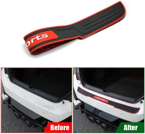 GZBFTDH Auto Rubber Rear Bumper Protector, Compatible for Chrysler Pacifica Accessories 2017-2023 Car Protective Cover Trim Rear Door Sill Trunk Beam