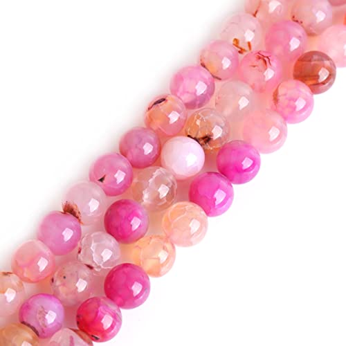 10Mm Round Gemstone Plum Crackle Agate Beads Strands 15 Inches Jewelry Making Beads #TOP13