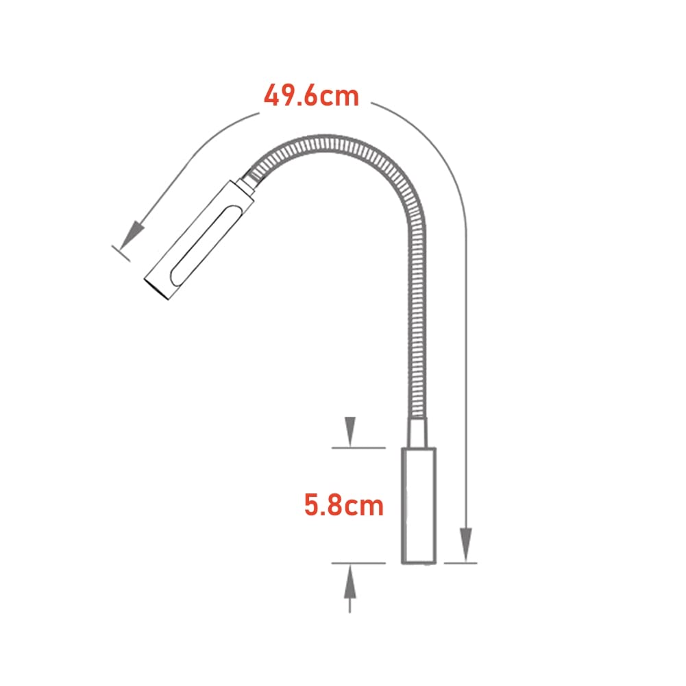 acegoo Lampada da Lettura 12V Camper con Caricatore USB&Luce notturna rossa LED Dimmerabile 4000K DC12-24V, Flessibile e Collo D'Oca per Caravan Furgone Barca Camion Illuminazione Interna