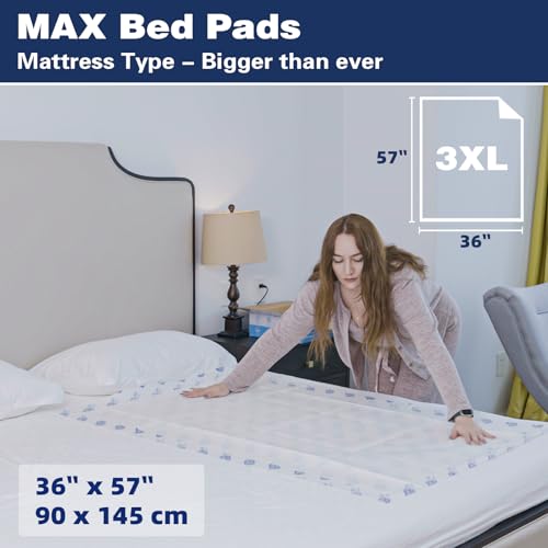 SOFYFINE Biggest Chucks Disposable 57\"x36\" Tear Resistant 215 Gram Heavy Duty Adults Incontinence Bed Pads, 5XL Extra Large Thicken Puppy Pee Pad, 10X Absorbency 360 Lb Transfer[10 Pads] - Thumbnail 5