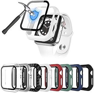 DULIPING 8-Pack Hard Protector Case for Apple Watch 44mm Series 6/SE/5/4, Ultra-Thin PC Matte Anti-Scratch Full Protective Screen Protector Cover Compatible with iWatch 44mm