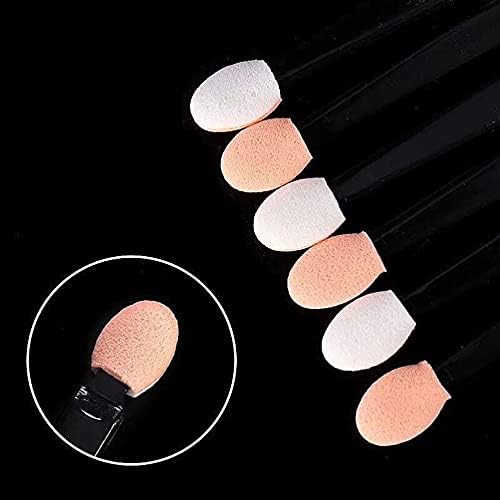 Disposable Eyeshadow Applicator Make up Eyeshadow Brushes Double Sided Sponge Applicator with Storage for Women and Girls (50Pcs