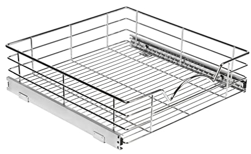 HOLDN’ STORAGE Pull Out Cabinet Organizer, Slide Out Drawer for Kitchen Cabinets & Pantry, Roll Out Shelf for Pots, Pans & Under Sink Storage, Heavy-Duty Full-Extension, 24'W x 21'D x 5'H