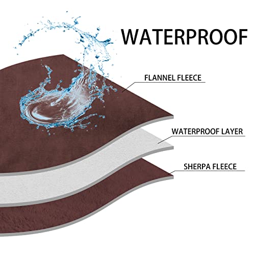 Pethur Waterproof Pet Blanket For Bed Couch Sofa, Flannel Throw For Dog Puppy Cat Reversible, Brown, Xl #TOP3