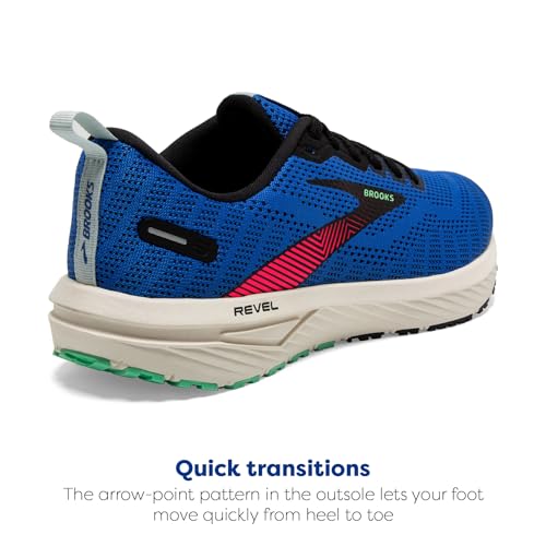 Brooks Brooks Men’s Revel 6 Neutral Running Shoe - Victoria Blue/Black/Spring Bud - 11.5 Medium