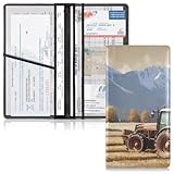 YANENDIE Car Registration and Insurance Holder, Farmer Driving A Tractor Vehicle Glove Box Car Organizer, Car Document Holder for Cards, Driver License