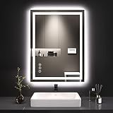 LOAAO 24X32 LED Bathroom Mirror with Lights, Anti-Fog, Dimmable, Backlit + Front Lit, Lighted Bathro