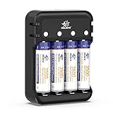 Melasta 3500mWh Rechargeable AA Lithium Batteries with Charger, 1.5V Constant Voltage High Power...