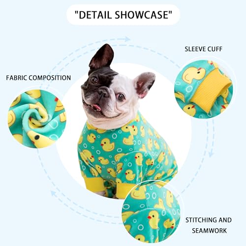 Paiaite Dog Pajamas Onesie: Comfortable Four-Legged Apparel for Small, Medium, & Large Dogs, Polyester Material for Comfort, Wrinkle Resistance, Moisture Wicking, and Stretchiness Yellow Duck S - Image 6