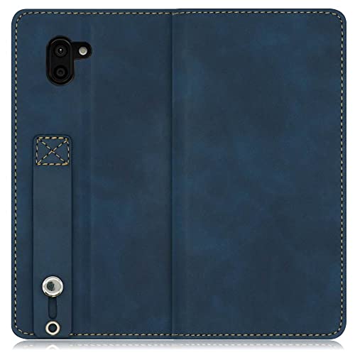 LOOF Hold-Lite Series AQUOS R2 / SH-03K / SHV42 / 706SH 用 アクオス ケース カバー スマホ 手帳型ケース 片手操作補助ベルト 薄型 大容量カード収納 (クラシックブルー)