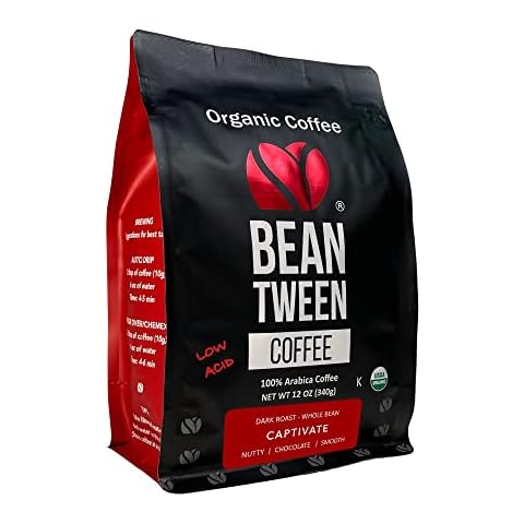 Beantween Coffee: Premium Organic DARK ROAST Whole Bean (12oz) of 100% Arabica Coffee – Low Acid, MOLD-FREE, Certified Organic, Kosher, Single Origin, Woman-owned Cover