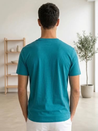 Image of Lux Cozi Men Cotton Half Sleeves Round Neck Regular Fit Casual T-Shirt
