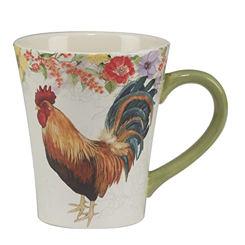 Certified International Floral Rooster 20 Oz. Mugs, Set Of 4 Assorted Designs, Multicolor #TOP4