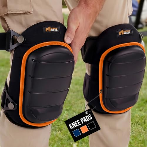 Image of GORILLA GRIP Knee Pads for Work, Gel Cushion Soft Foam for Men Orange