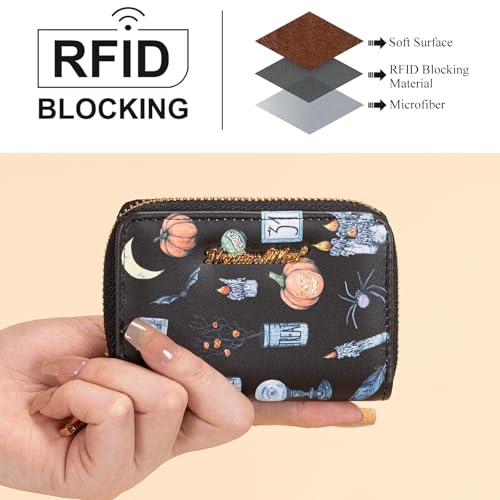 Image of Montana West Credit Card Holder Small RFID Card Wallet for Women Little Card Organizer Pocket Wallet with Zipper