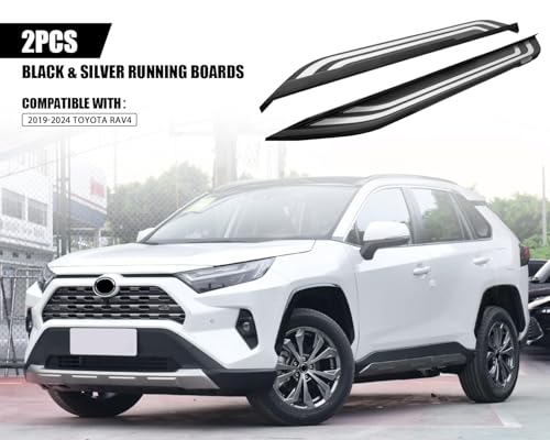Estribos para Toyota RAV4 2019-2024, 2 piezas negro y plata miniatura 2
