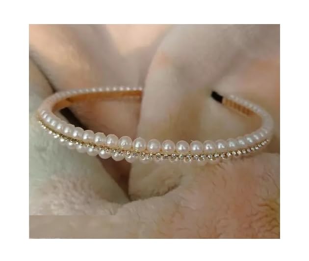 Moti Stone Studded Jewellery Hairband Beautiful White Pearl/White Pearl Beads Decoration Hair Band for Kids, Girls and Women (Pack of 1) (B0CSM81TLS) Amazon Price History, Amazon Price Tracker