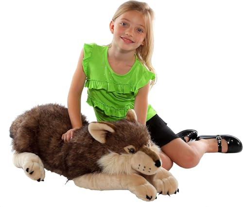 Wild Republic 82332 - Floppies, Wolf, 76 cm - Kuscheltier aus Plüsch, 30', ['Gray', 'Brown', 'White']