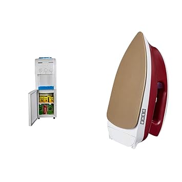 Usha Instafresh Cooling Cabinet Water Dispenser, 230V/50HZ 31CM*31.5 * 93.4CM+Usha Goliath GO1200WG Heavy Weight 1200-Watt Dry Iron, 1.8 Kg(Red)