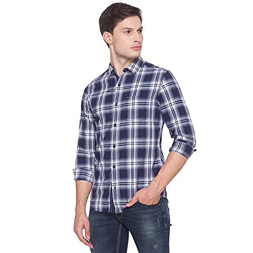 Image of Spykar Men's Checked Slim Fit Shirt