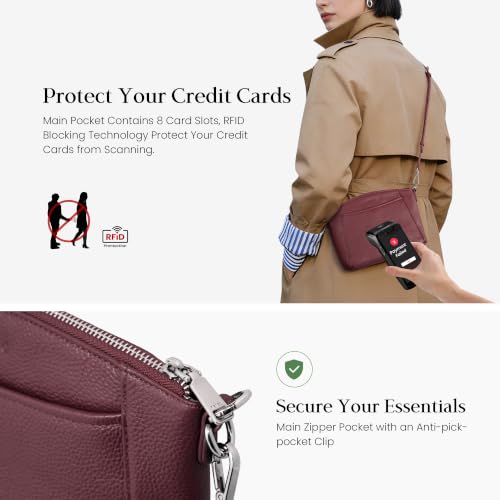 Image of befen Genuine Leather Anti-Theft Small Crossbody Bags for Women Travel