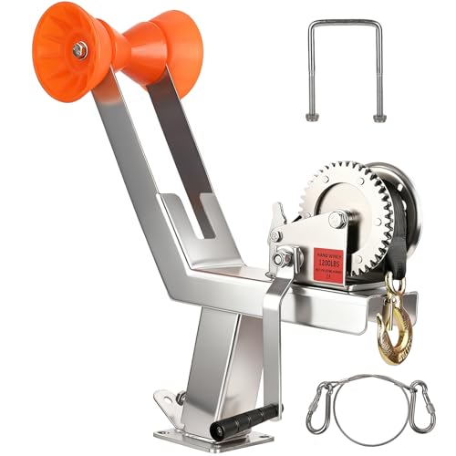 Fanthorn Boat Trailer Winch Stand with Trailer Roller Boat Trailer Winch Post Stand with 1200lbs inch Fits 3X 4 Boat Trailer Tongue Trailer Winch Stand for Fishing Boats Motor & Speed Boats