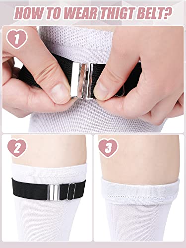 2 Pairs Plus Size Thigh Adjustable High Elastic Garter Belt Leather Women's Gothic Double Straps Heart O Ring Leg Thigh Elastic Garter Belt #TOP5