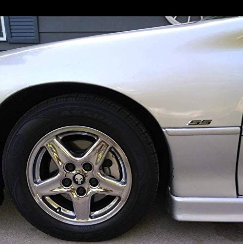 Image of Aimoll 2pcs SS Emblems ABS Sticker 3D Logo for Impala Cobalt Camaro 2010 2011 2012 2013 2014 2015 2016 2017. (White)