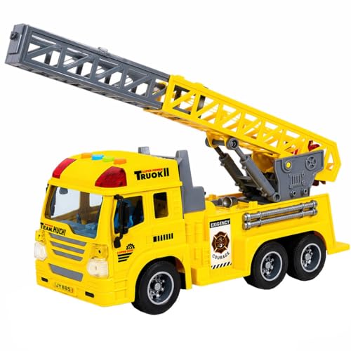 Image of FunBlast Fire Rescue Truck Toy - Realistic City Fire Engine with Light, Sound & Water Spray, Friction Powered Fire Truck Vehicle Toy for Kids Boys & Girls Age 3+ (Yellow)