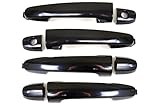 PT Auto Warehouse TO-3180S-QP - Outside Exterior Outer Door Handle, Smooth Black - Front Left/Right (with Keyhole), Rear Left/Right