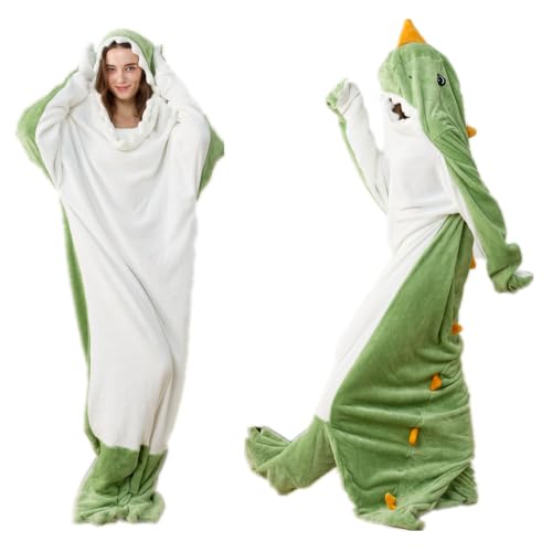 SunBritly Dinosaur Blanket for Adults Hoodie Animal Sleeping...