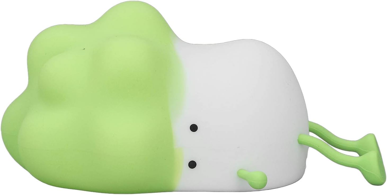 NIBEMINENTLying Cabbage Lamp LED Silicone Rechargeable 3 Modes Touch Sensor Sleep Cabbage Light for Bedroom Green