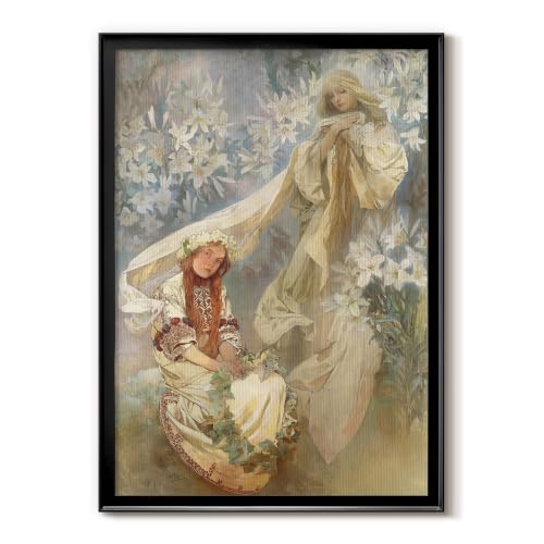 Alphonse Mucha | Madonna Of The Lilies | Black Framed Hangings | GAL101